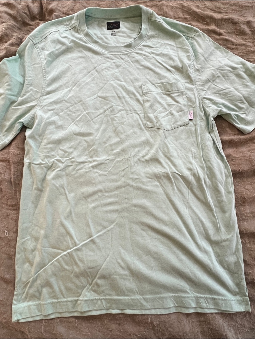 Greg Norman Men’s Preppy Pastel Casual Golf Pocket Crew Neck Cotton T-Shirt Sz M